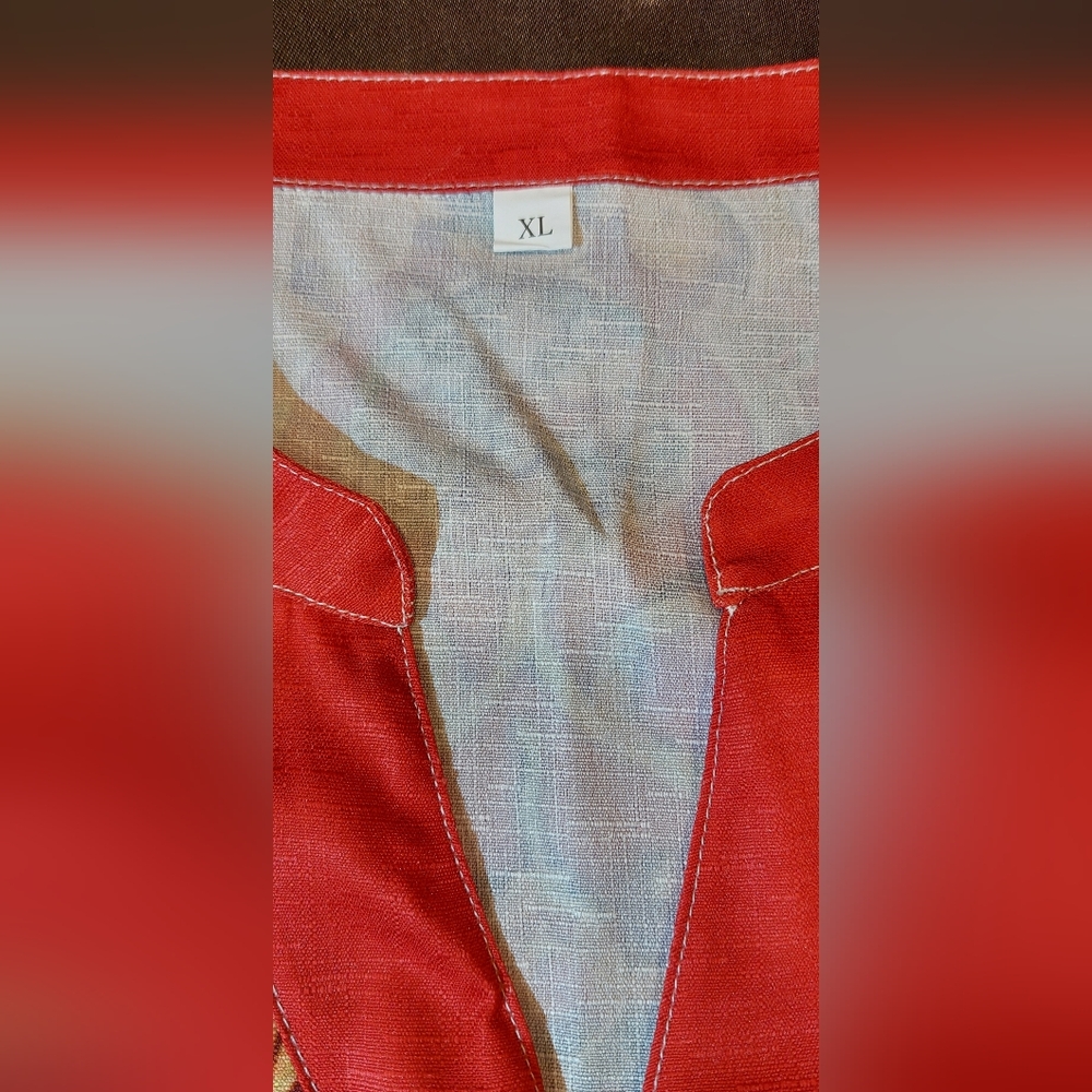 Elegant Red Floral Women's Tunic - Picture 9 of 12